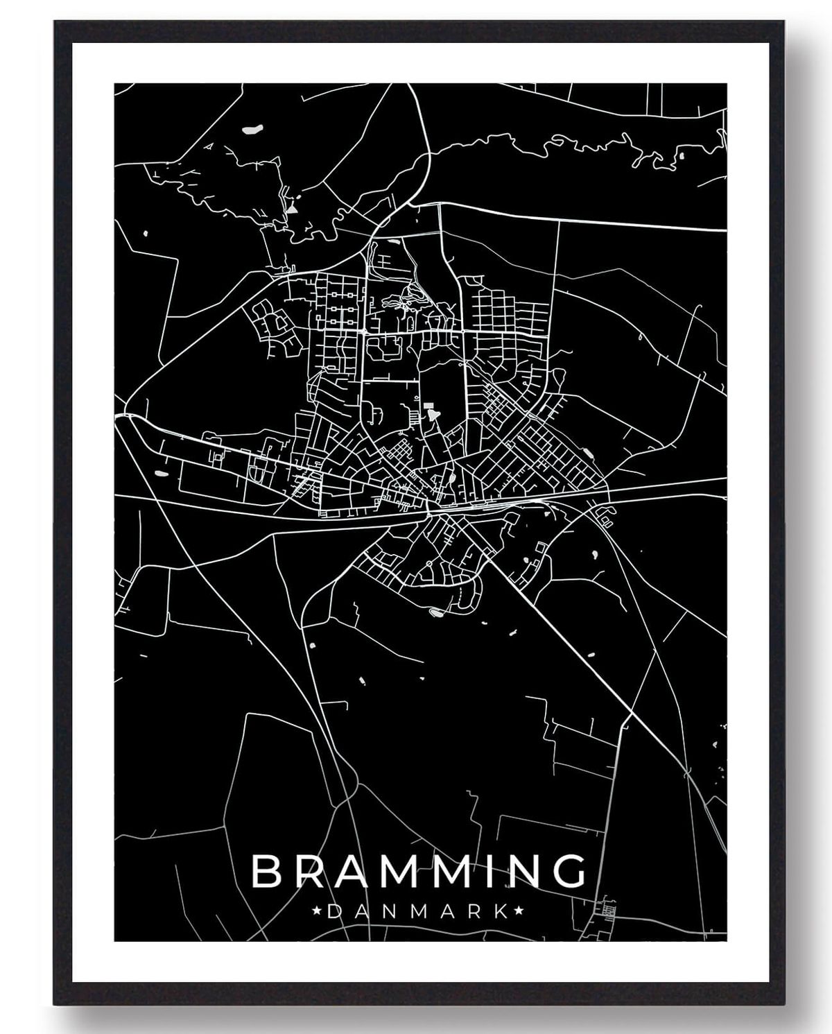 Bramming by plakat - sort (Størrelse: L - 50x70cm (B2))