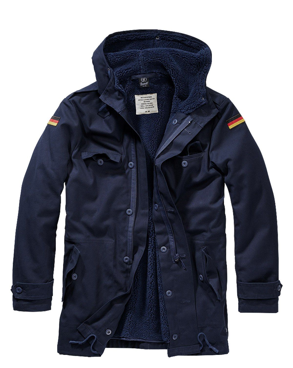 Brandit BW Parka Jakke m. Flag Navy