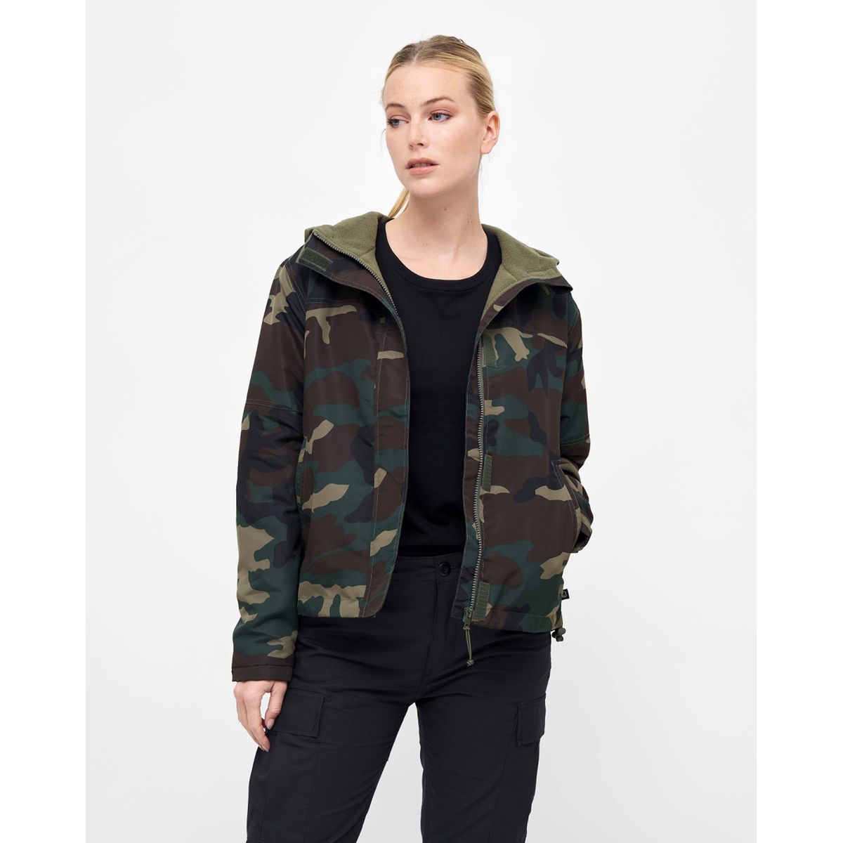 Brandit Dame Windbreaker Frontzip Woodland