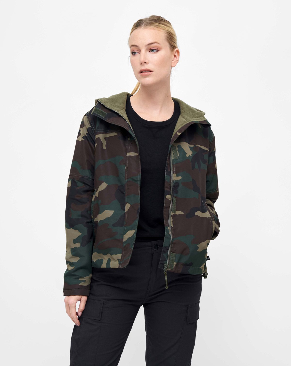 Brandit Dame Windbreaker Frontzip Woodland