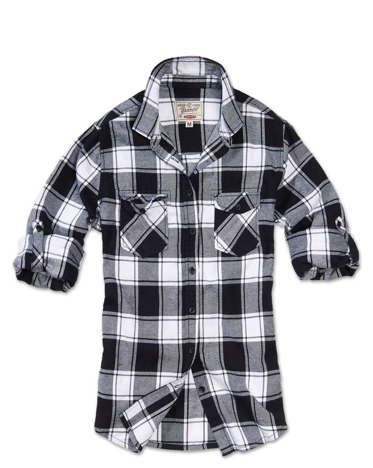 Brandit Ladies Amy Flanell Shirt Black/White