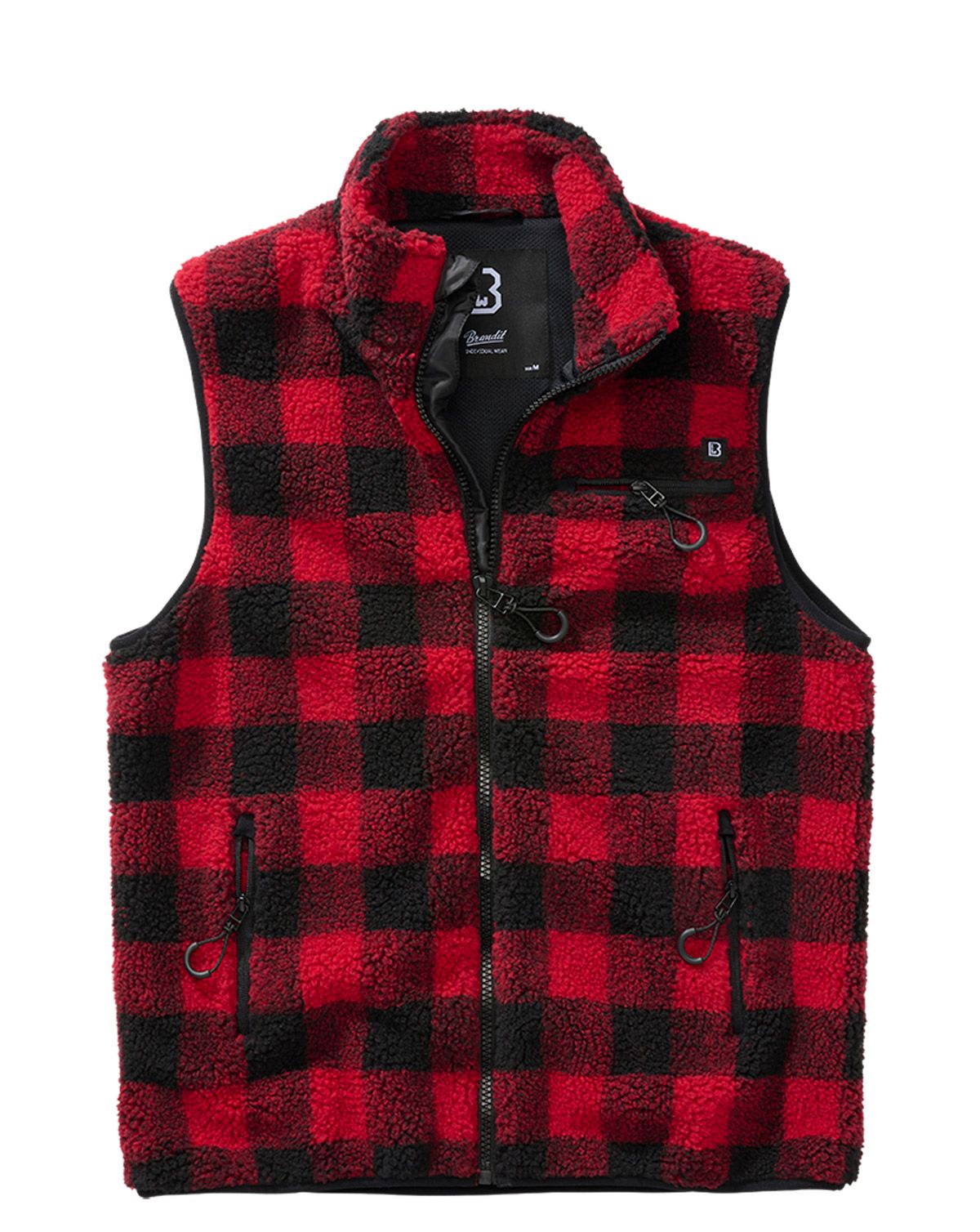 Brandit Teddyfleece Vest Herre Rød / Sort