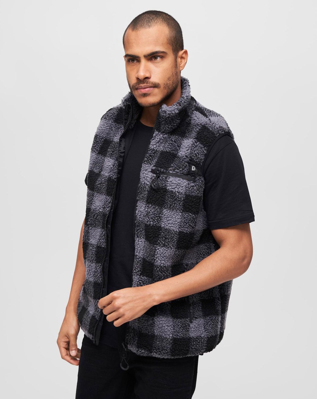 Brandit Teddyfleece Vest Herre Sort / Grå