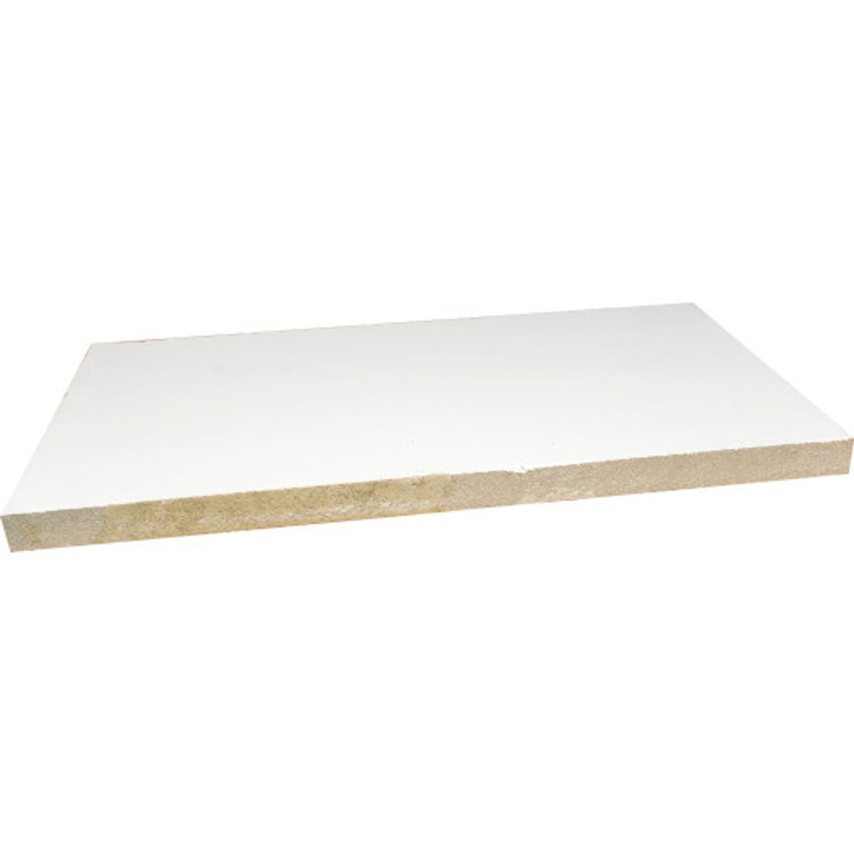 Brandplade 1-sidet 1200 x 600 x 50 mm rillet hvid B744