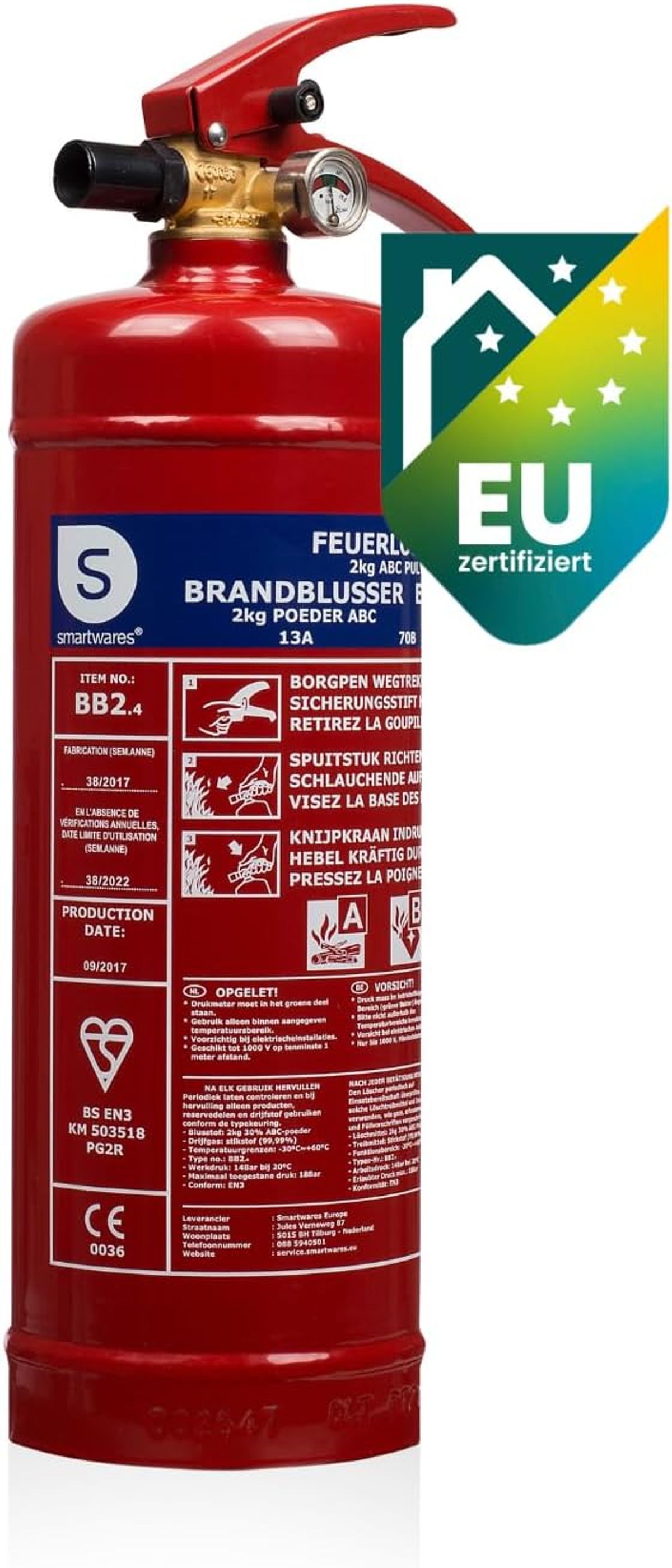 Brandslukker - 6 kg - pulver