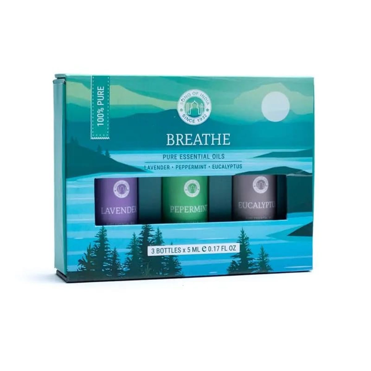 BREATHE - ÆTERISK OLIER LAVENDEL, PEBERMYNTE & EUKALYPTUS - Æterisk olie - Song of India - StudioBuus