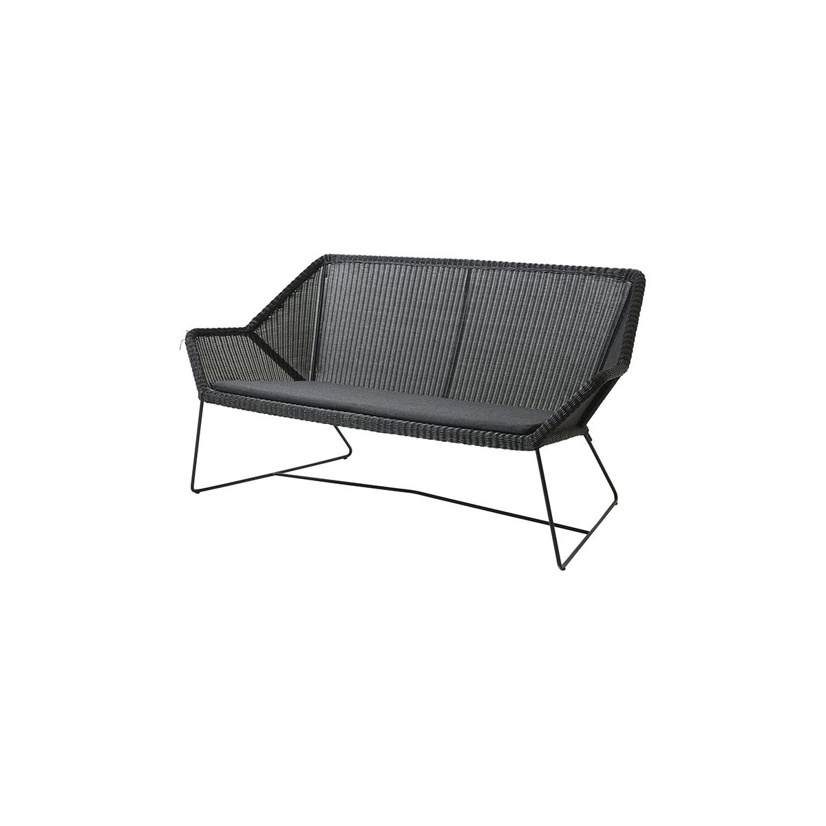 Breeze 2-pers. Loungesofa fra Cane-line (Black, Black, Cane-line Natté)