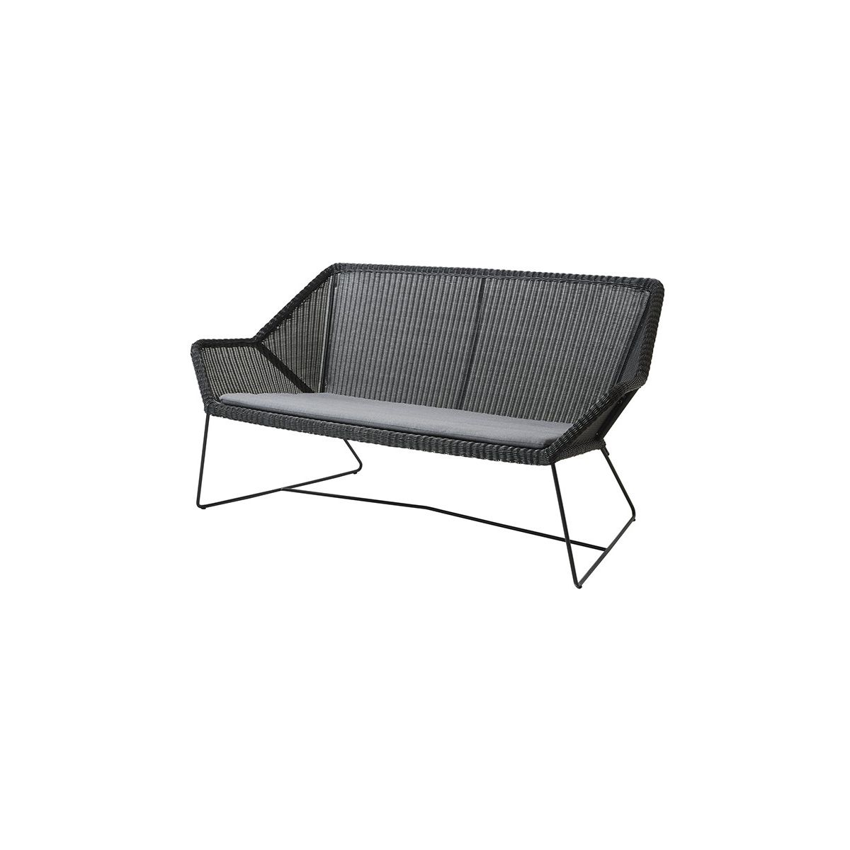 Breeze 2-pers. Loungesofa fra Cane-line (Black, Grey, Cane-line Natté)