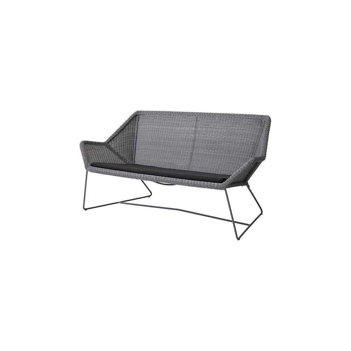 Breeze 2-pers. Loungesofa fra Cane-line (Light grey, Black, Cane-line Natté)