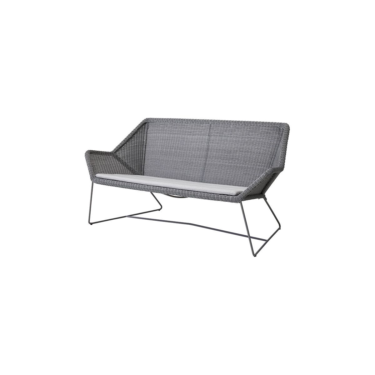 Breeze 2-pers. Loungesofa fra Cane-line (Light grey, Light grey, Cane-line Natté)