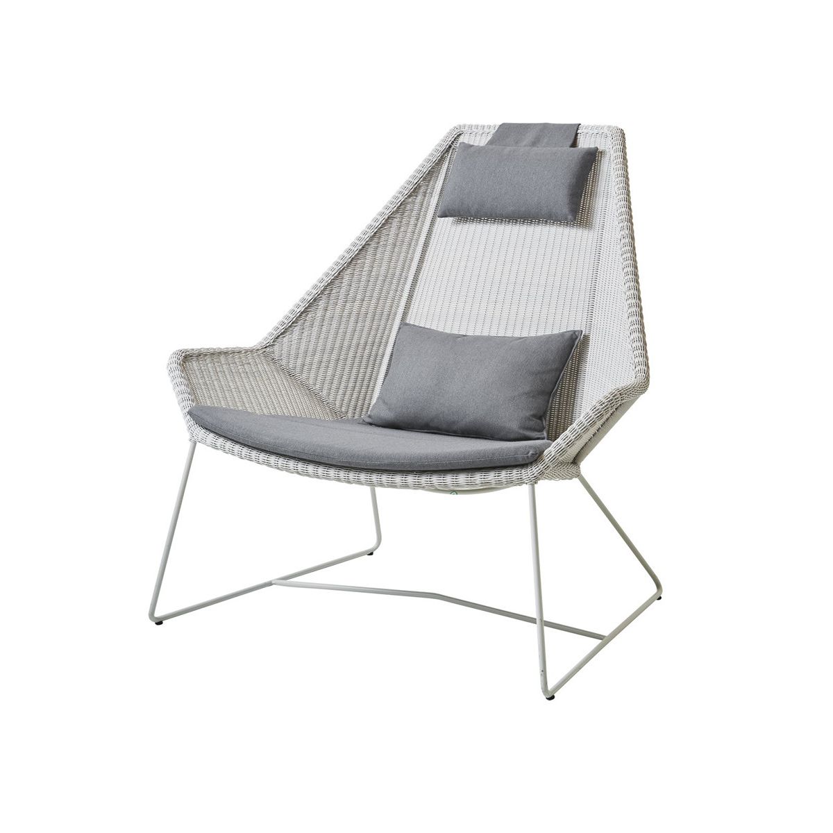 Breeze Highback Stol fra Cane-line (White grey, Grey, Cane-line Natté)