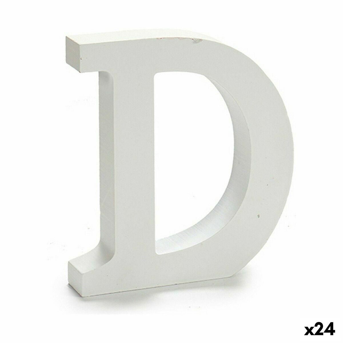 Brev D Træ Hvid (2 x 16 x 14,5 cm) (24 enheder)