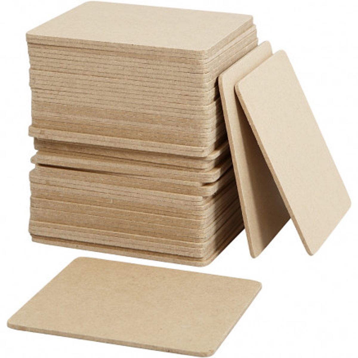 Brik, str. 10x10 cm, tykkelse 3 mm, MDF, 50stk.