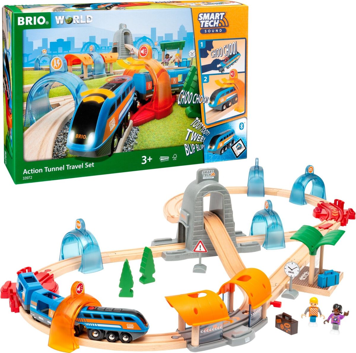 Brio - Togbane - Smart Tech Sound Action Tunnel Sæt - 33972