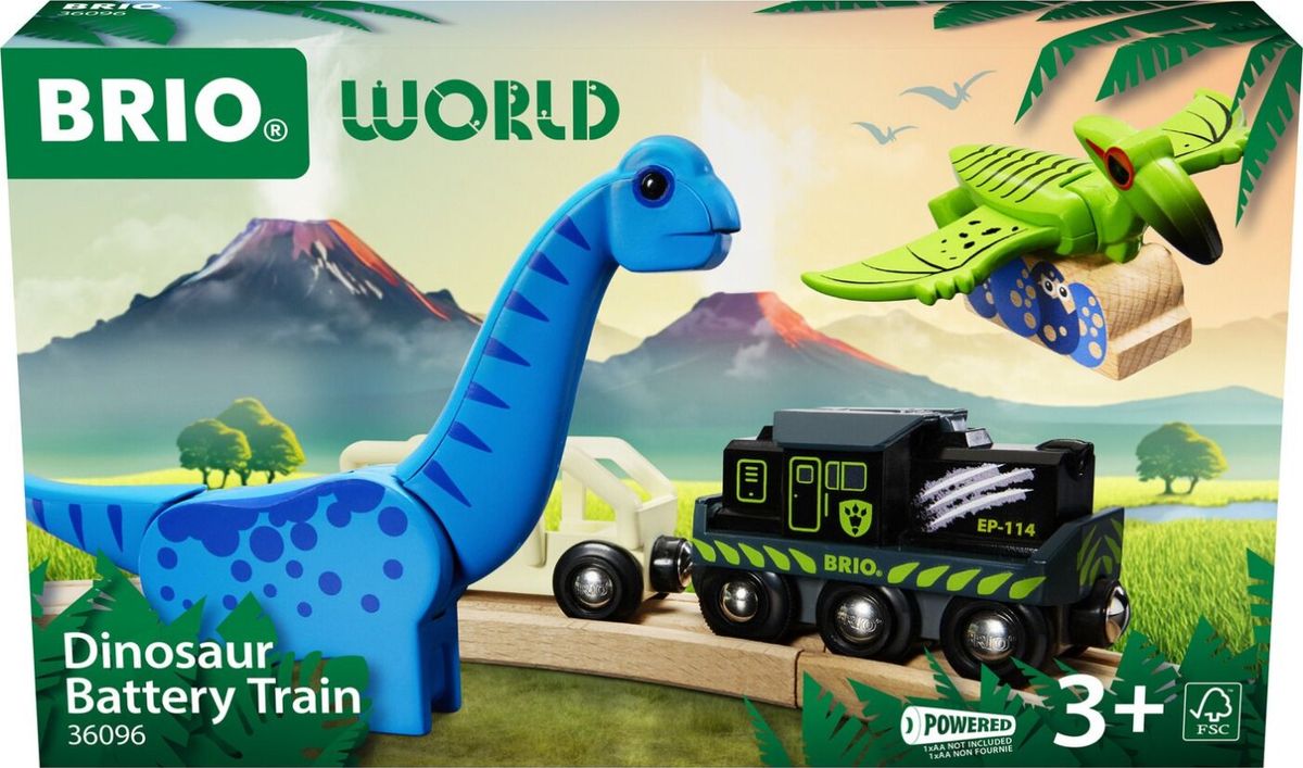 Brio World - Dinosaur Batteridrevet Tog Sæt - 5 Dele - 36096