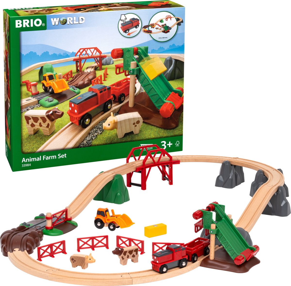 Brio World - Togbane Og Tog Bondegårdssæt - 33984