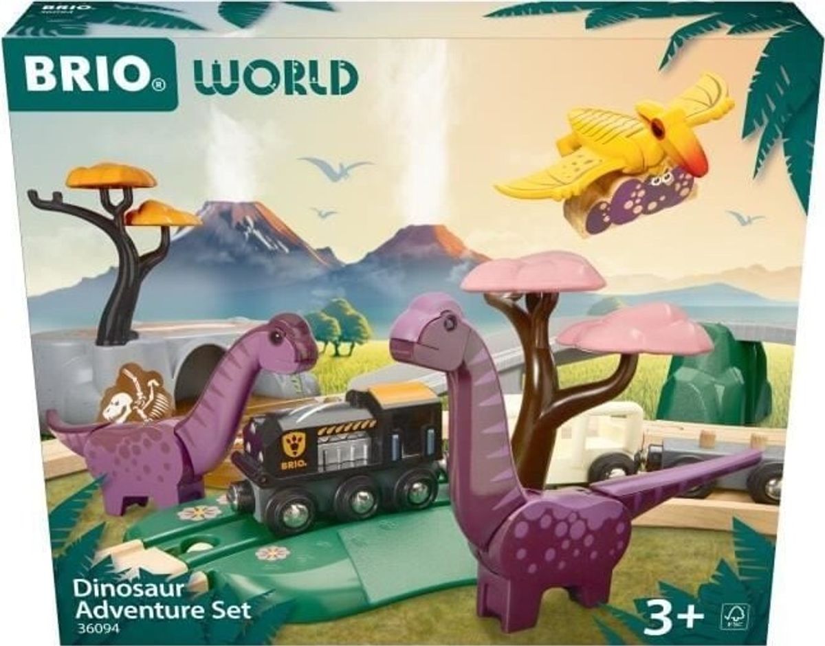 Brio World - Togbanesæt Med Dinosaurer - 36094