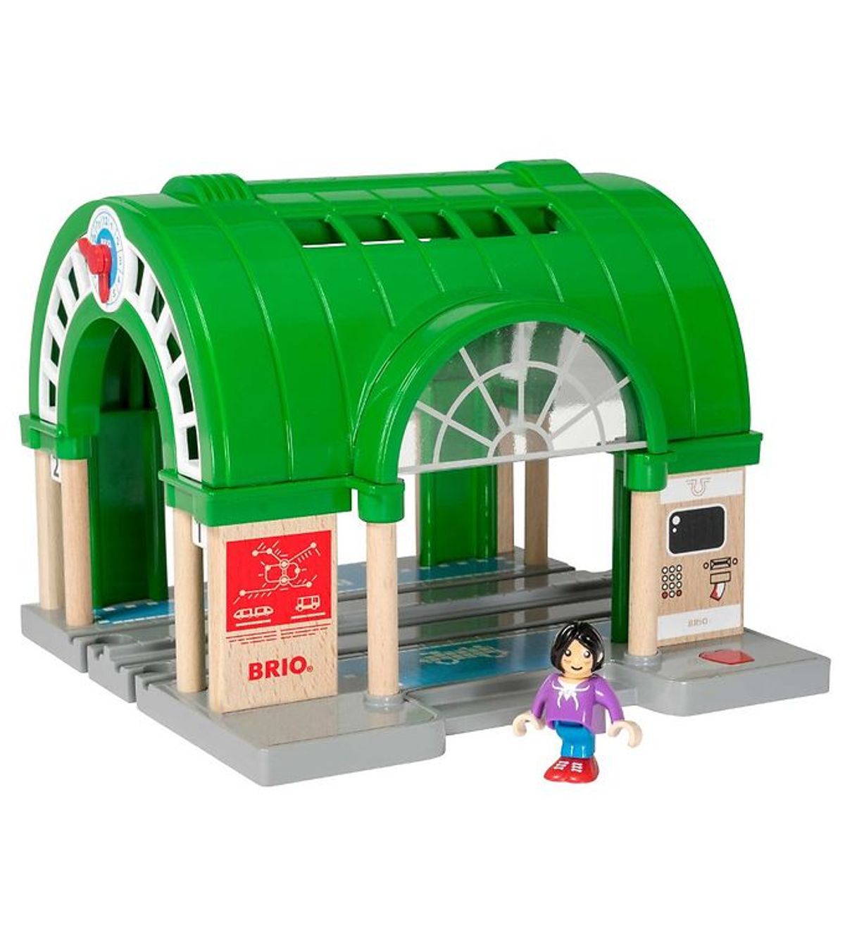 BRIO World Togstation - Grøn/Grå/Træ 33649