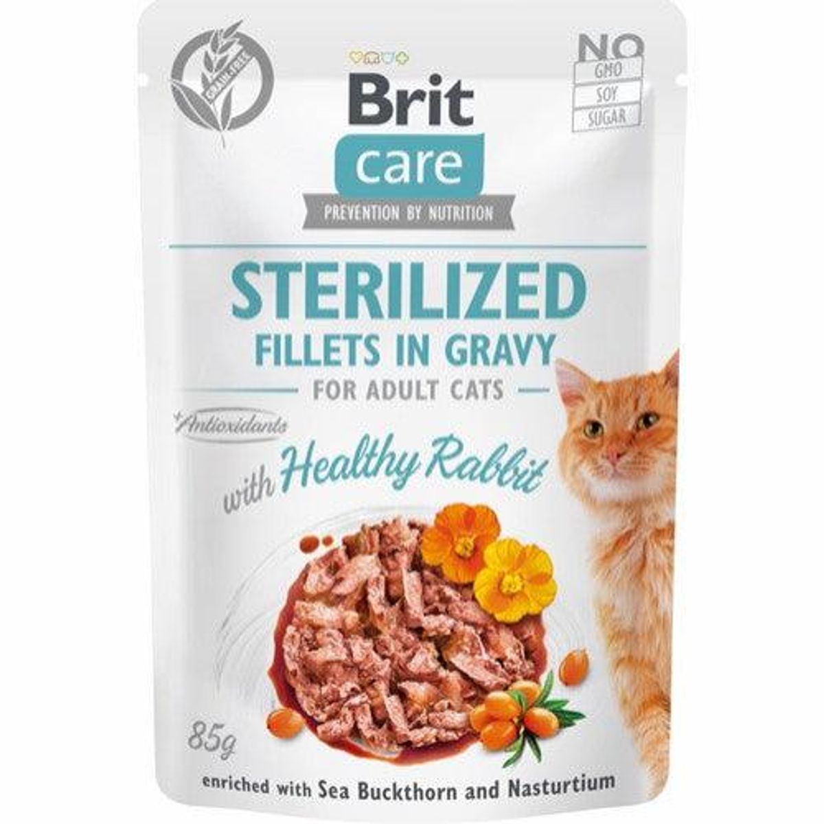 Brit Care Cat Ster. Fillets in Gravy w/ Healthy Rabbit 85g