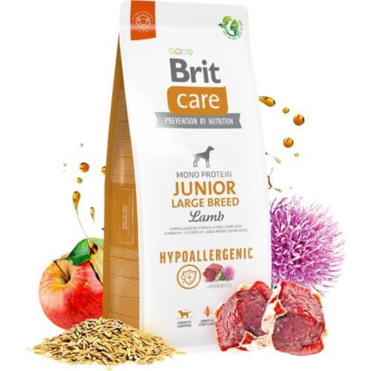 BRIT CARE DOG HYPOALLERGENIC JUNIOR TIL STORE HUNDE (LAM)