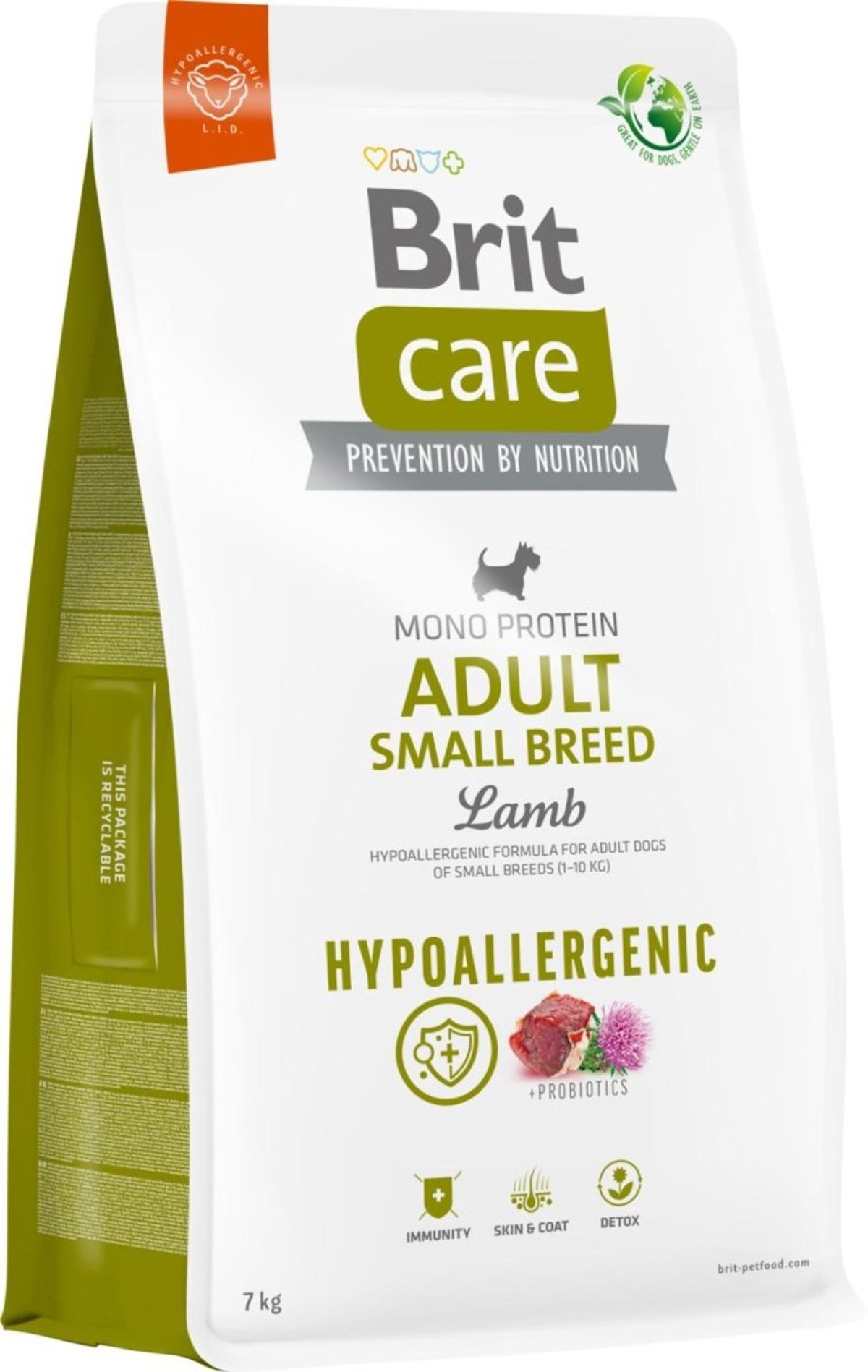 Brit Care Hypoallergenic Adult Small Breed (LAM) 7 kg