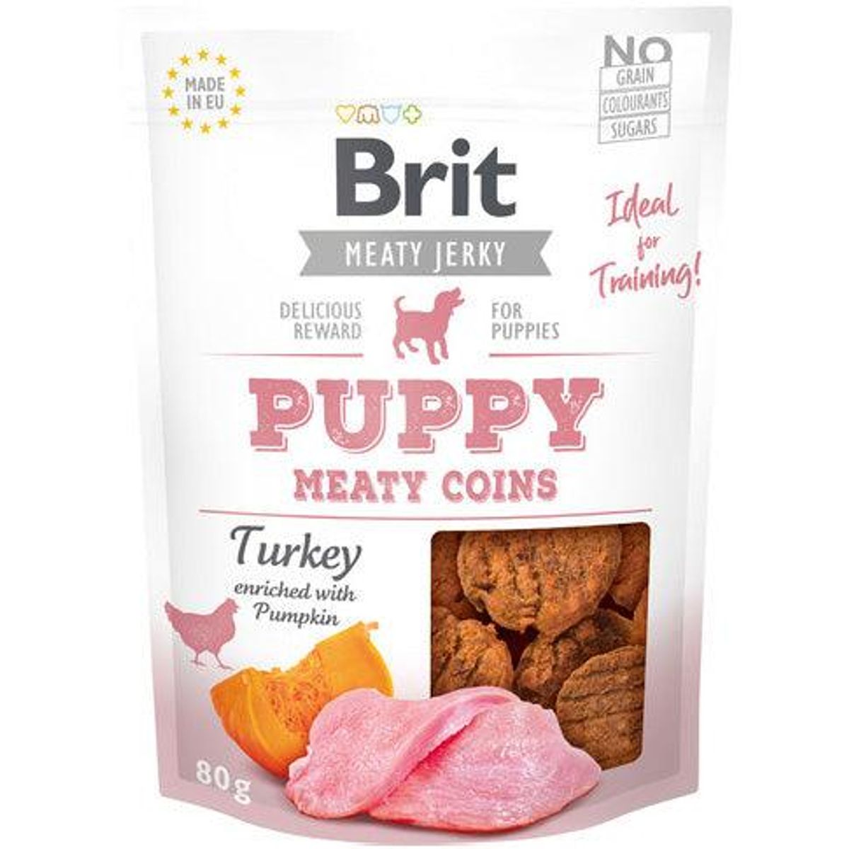 Brit Jerky Puppy Turkey Meaty Coins 80g