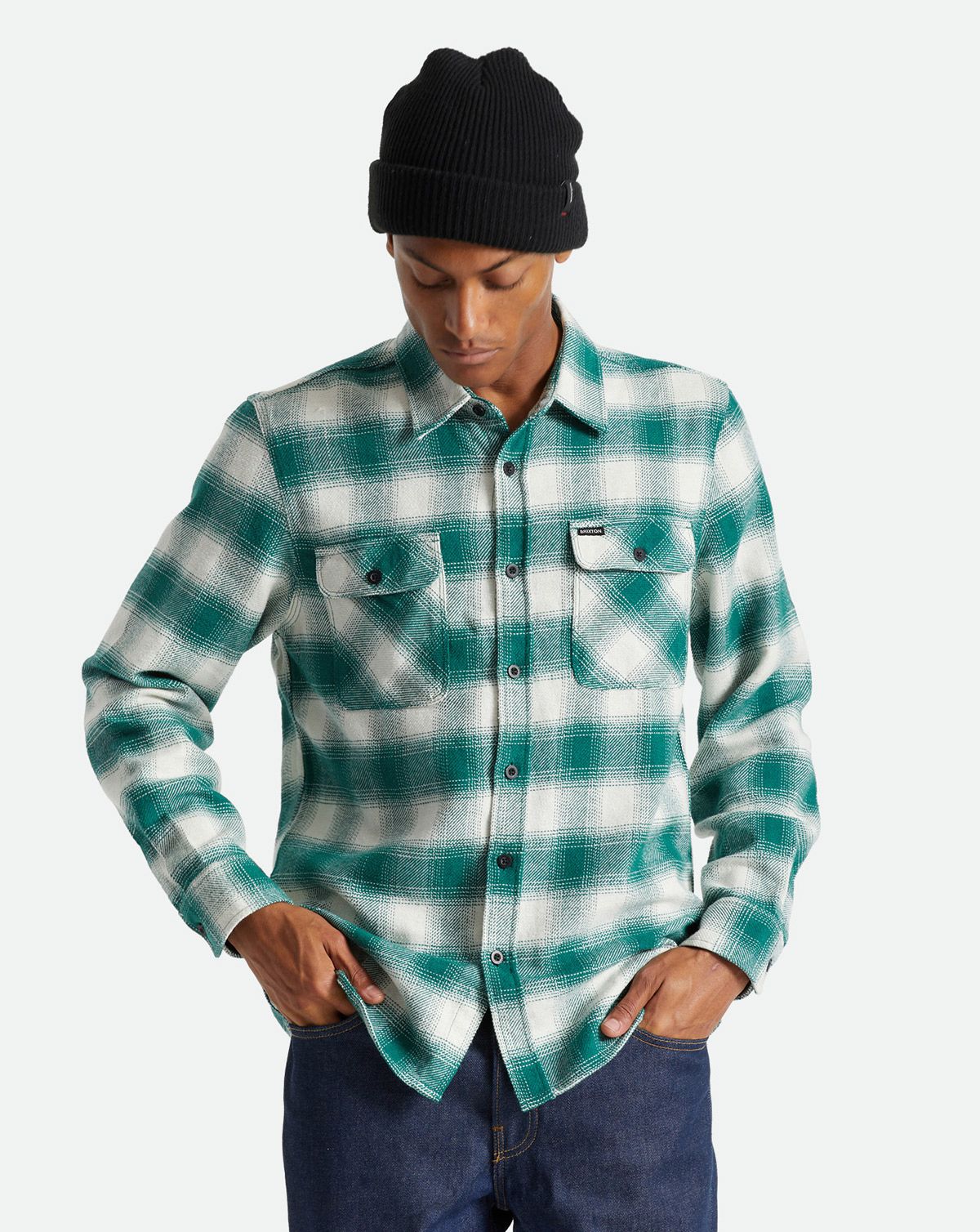 Brixton Bowery Langærmet Flannel Skjorte