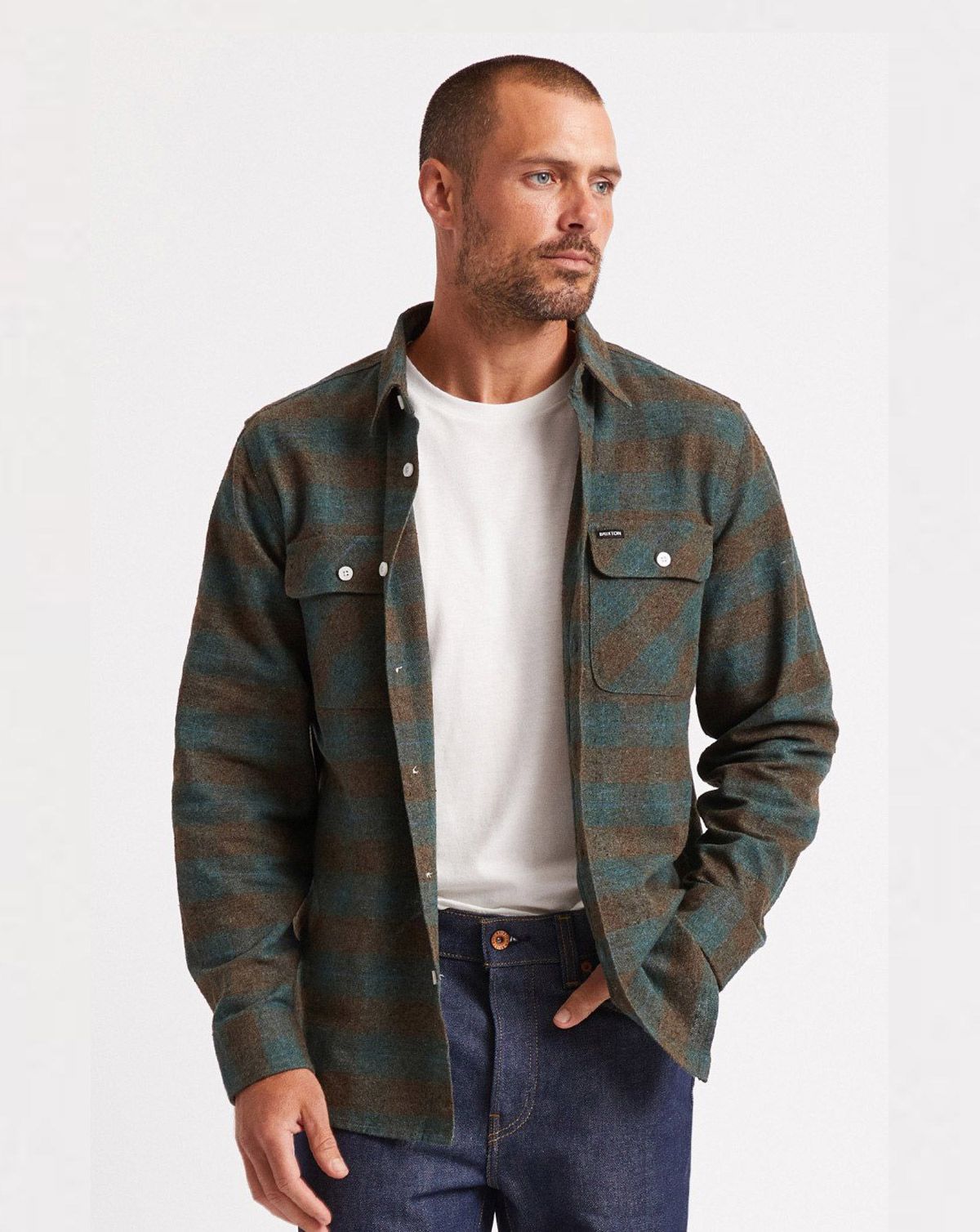 Brixton Bowery Langærmet Flannel Skjorte