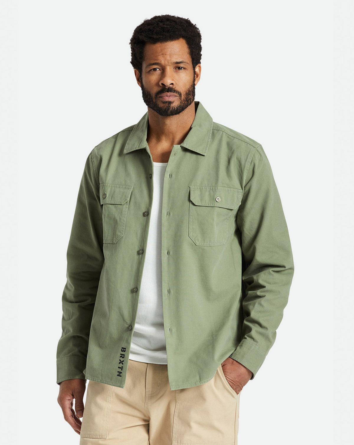 Brixton Bowery Surplus Overshirt Oliven