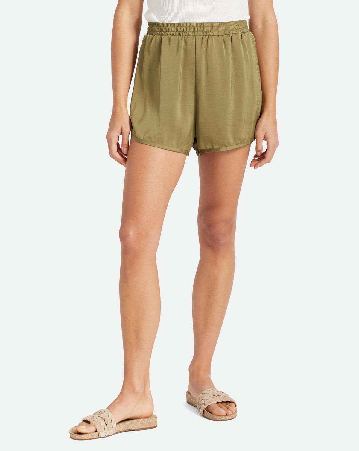 Brixton Flight Runner Shorts Oliven