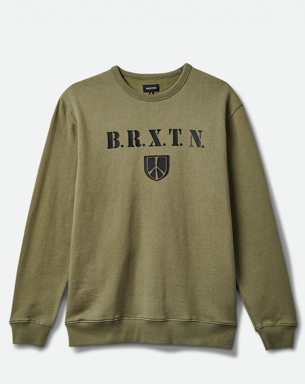 Brixton Peace Shield Sweatshirt Crewneck Oliven