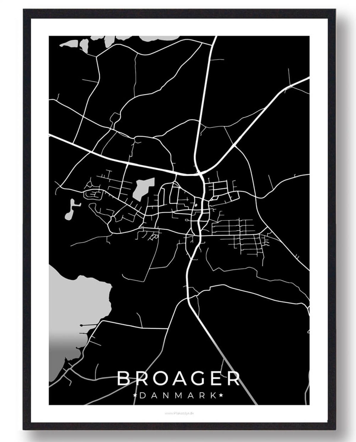 Broager by plakat - sort (Størrelse: L - 50x70cm (B2))