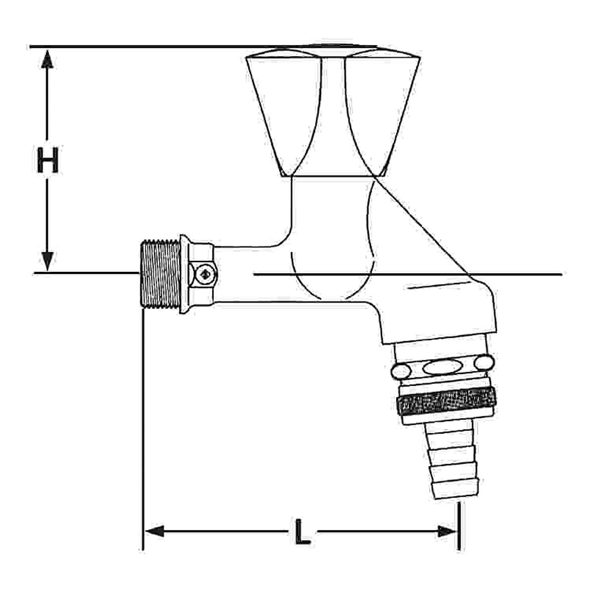 Broen Aftapventil Fork. 1/2 M/slforskr. Kronegreb