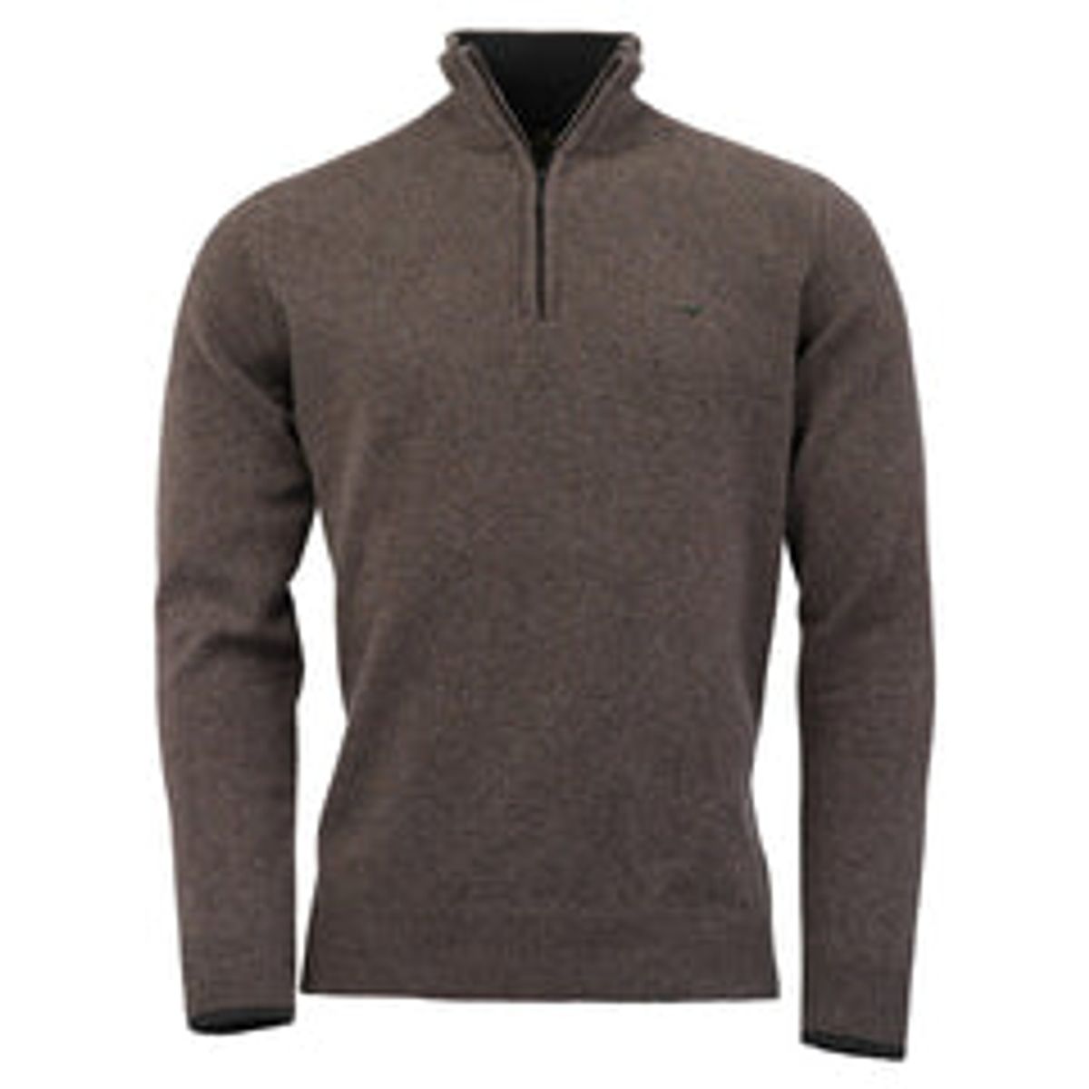 Brompton Zip Neck Lammeuld Sweater - Bisquit