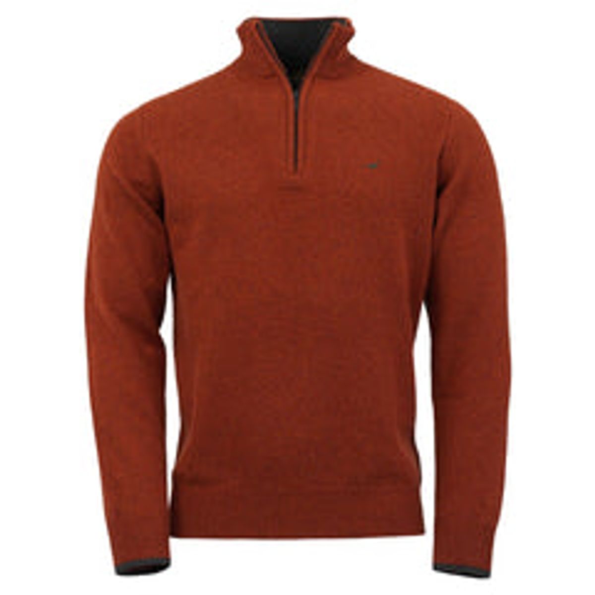 Brompton Zip Neck Lammeuld Sweater - Tile