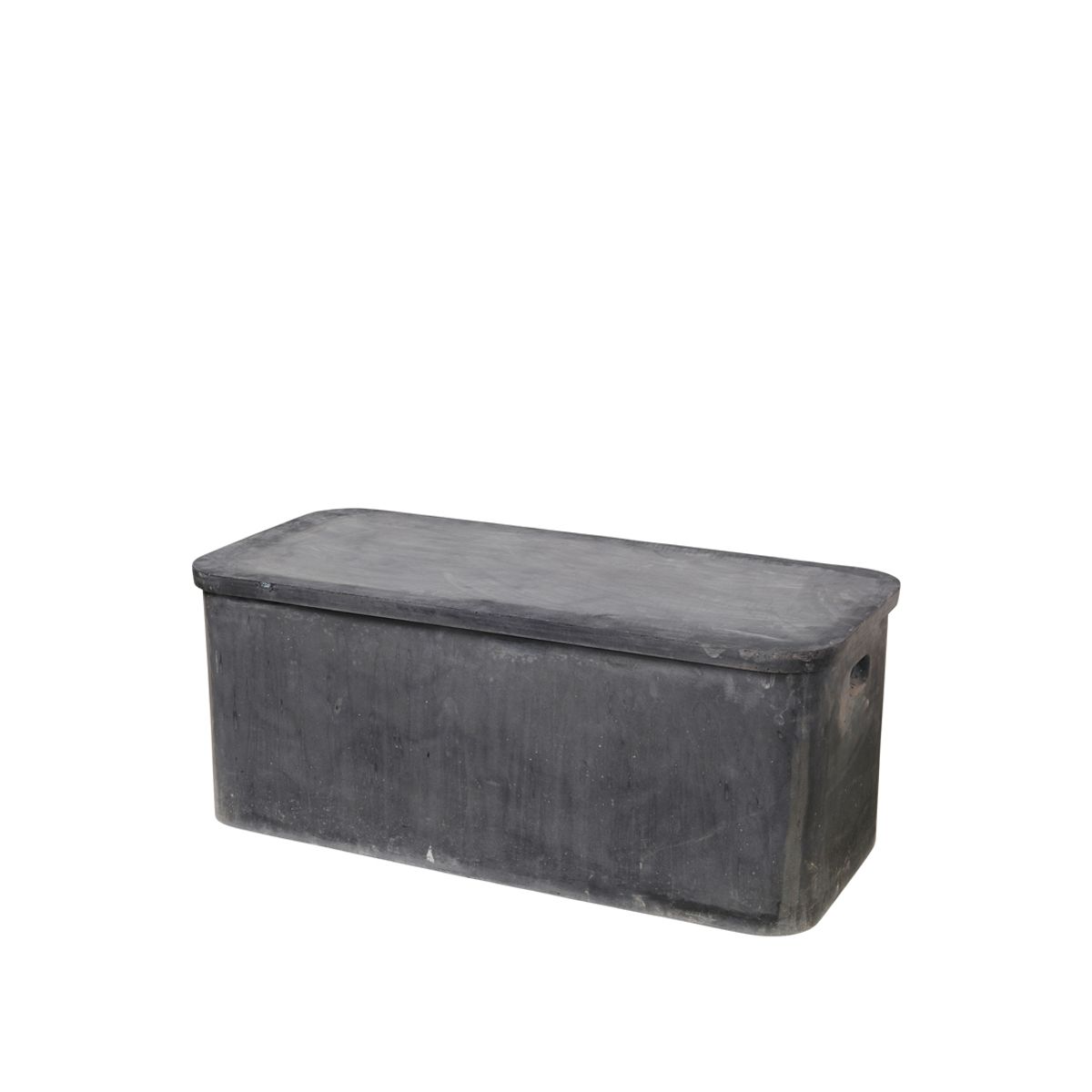 BROSTE COPENHAGEN Fiber havebænk, m. opbevaring - charcoal fibercement (103,5x48)