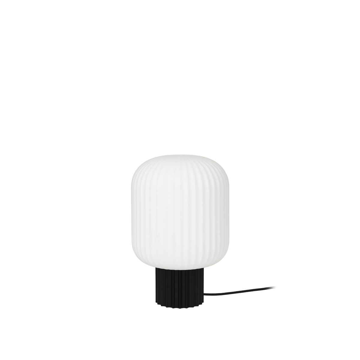 BROSTE COPENHAGEN Lolly bordlampe - hvid opal glas og sort aluminium