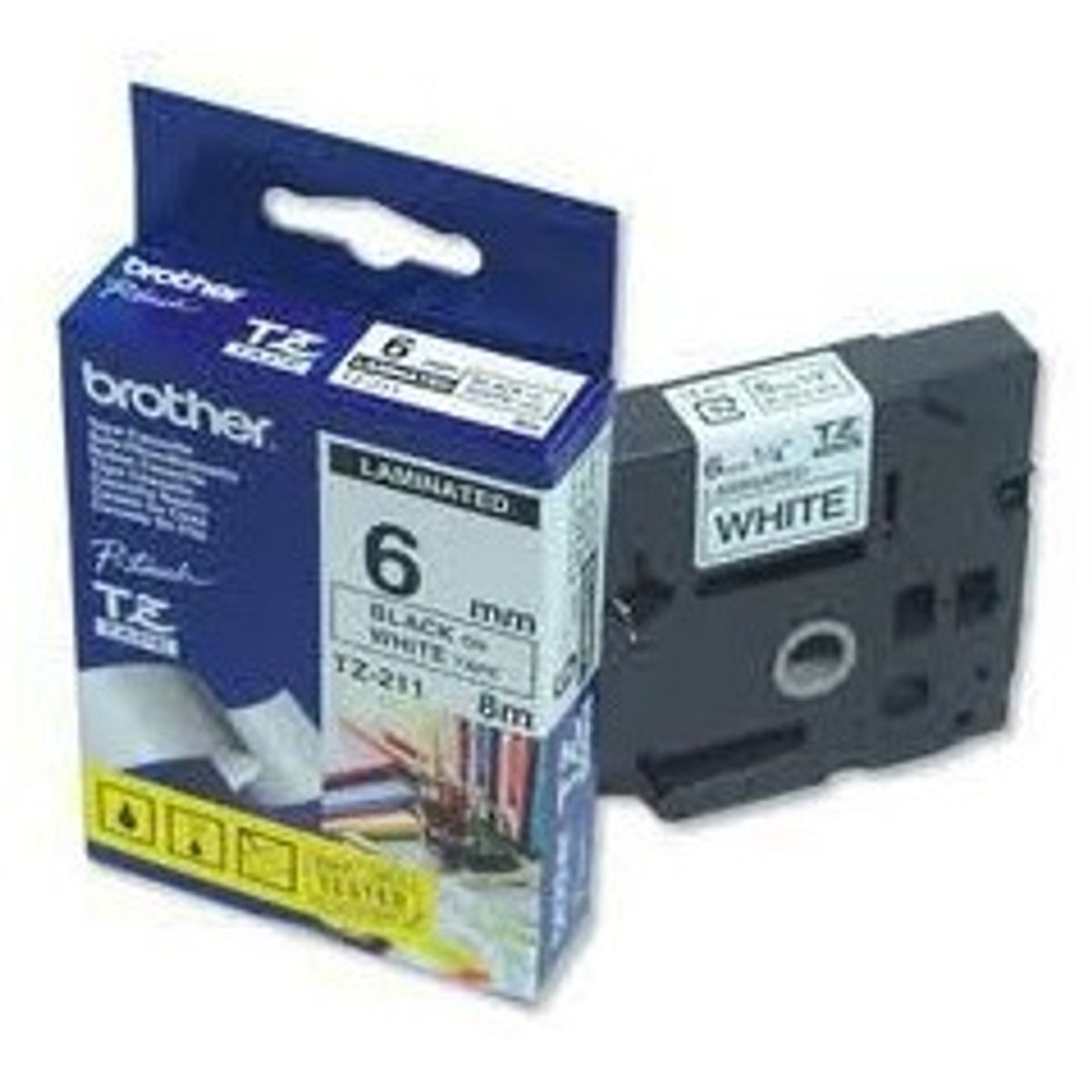 Brother P-Touch Tape Black on White