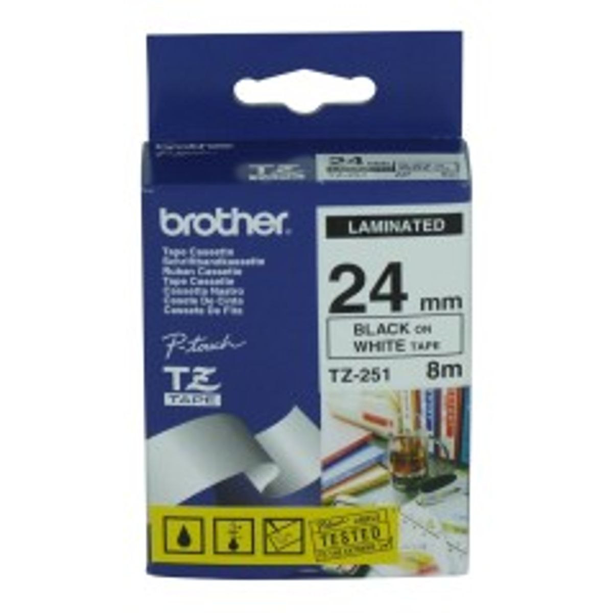 Brother P-Touch Tape Black On White