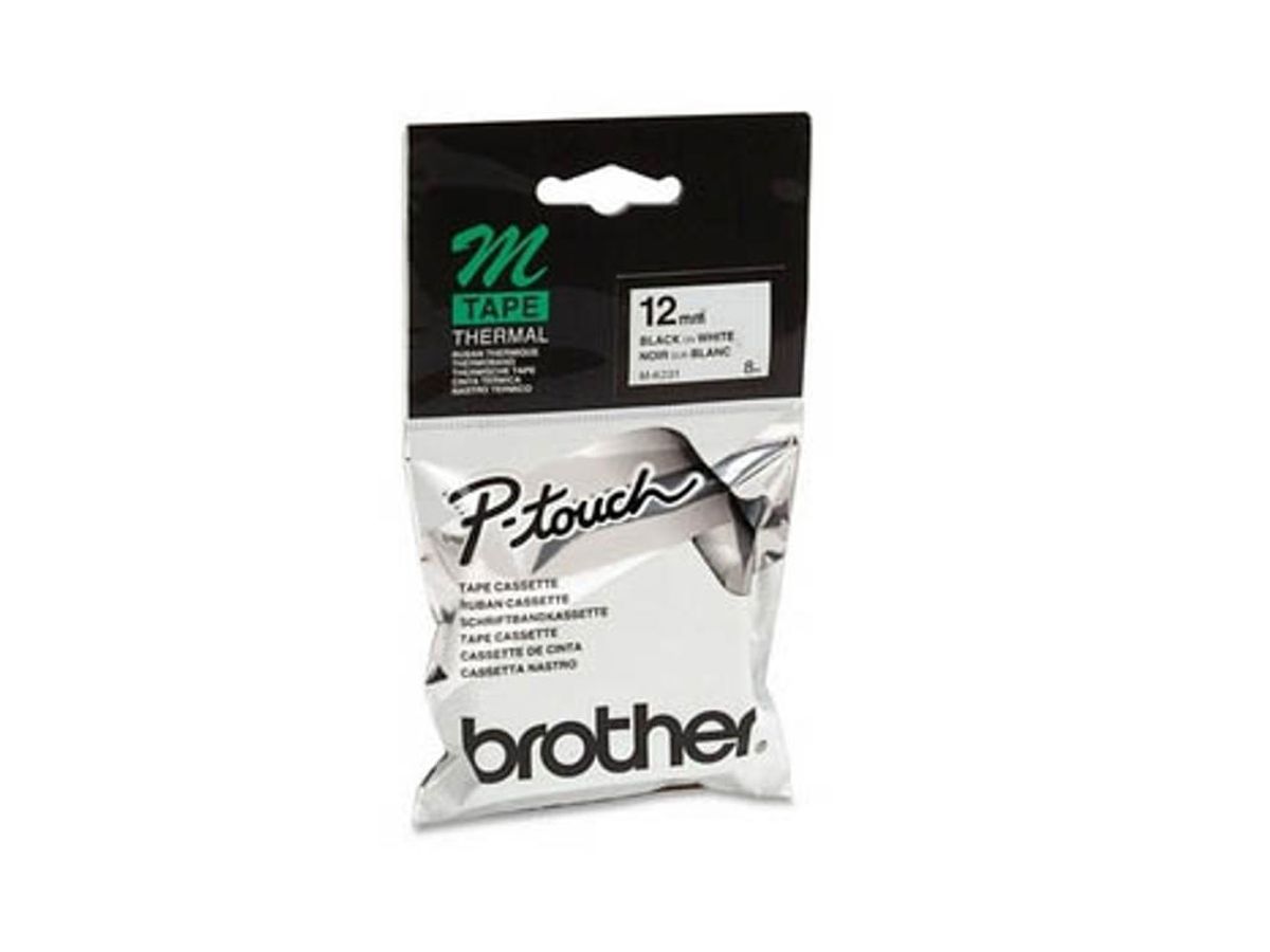 Brother Tape Mk231 12mm Sort/hvid