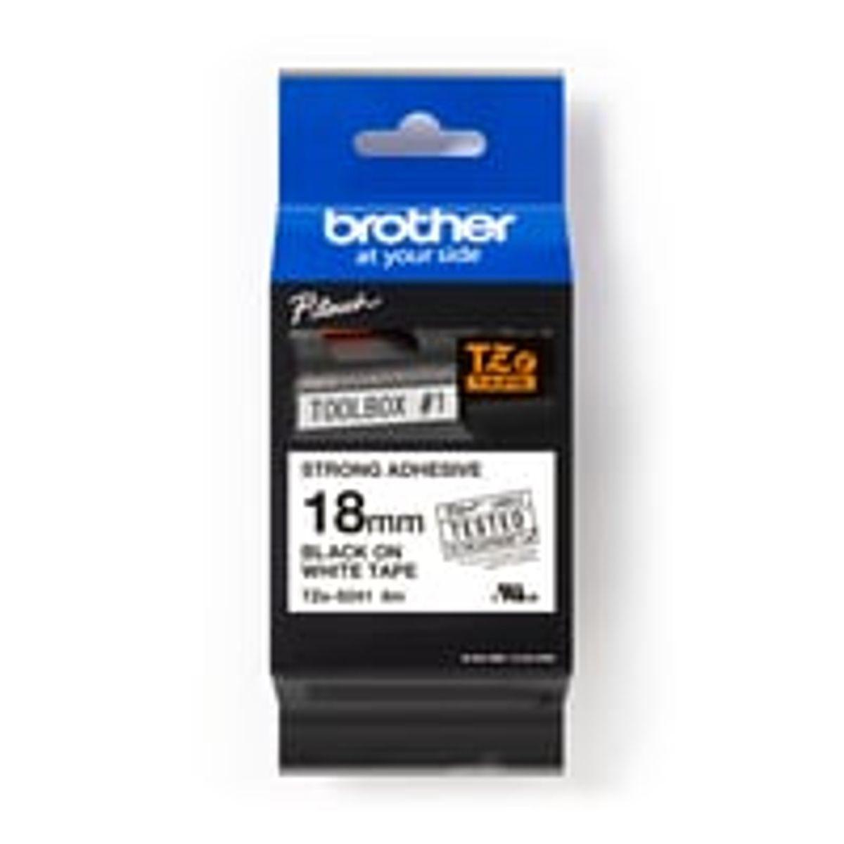 brother tape TZeS241, sort/hvid, 18 mm x 8 m