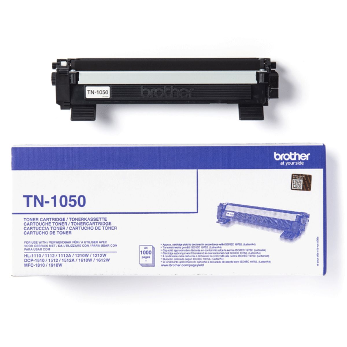 Brother TN 1050 sort lasertoner, original 1000 sider