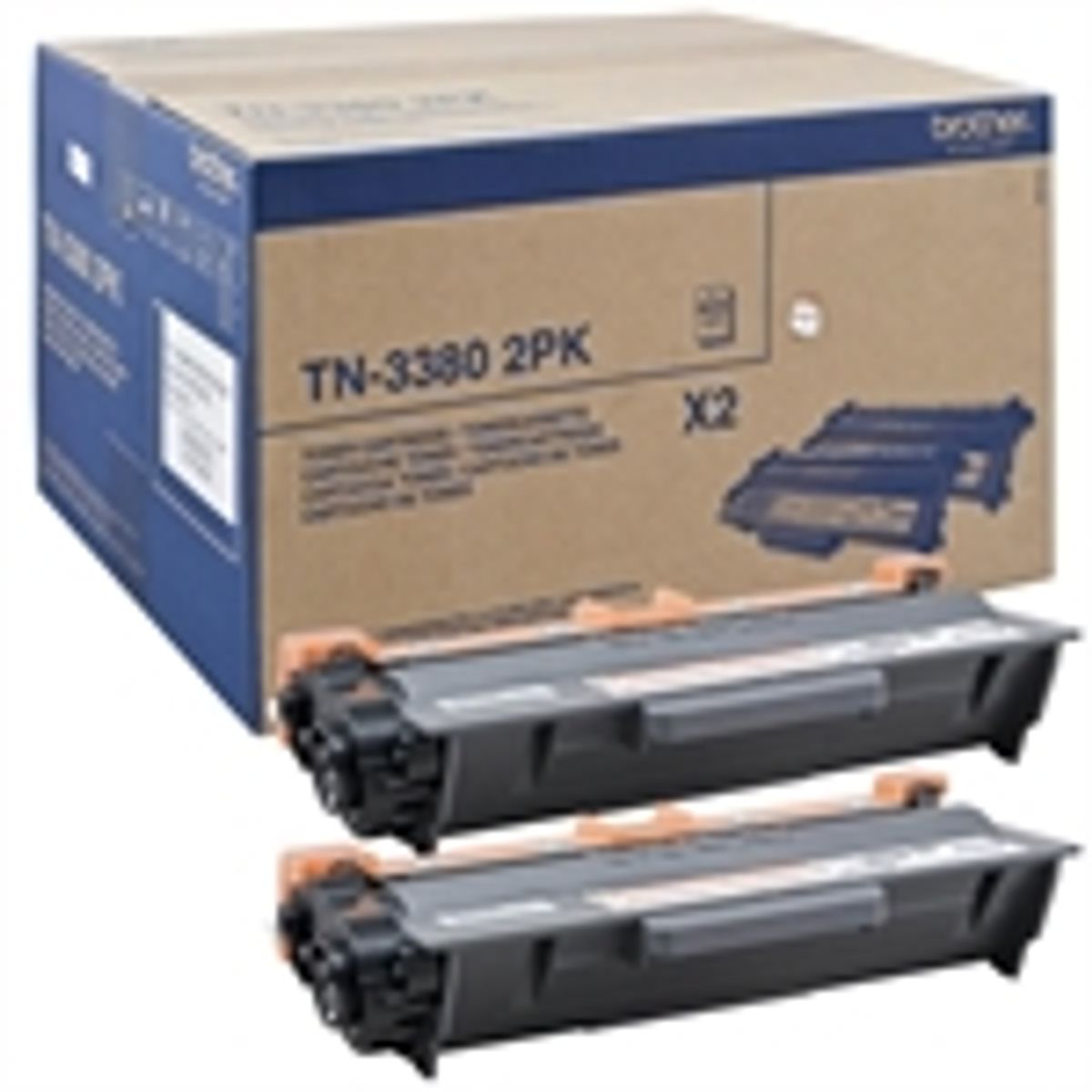 Brother TN3380 Sort 2-Packs Lasertoner Original