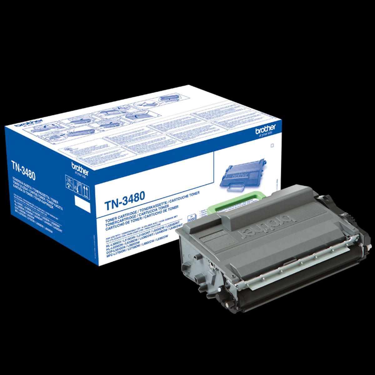 Brother TN3480 sort Lasertoner original