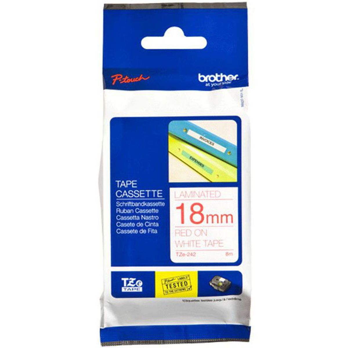 Brother TZe-tape TZE242 rod;hvid 18 mm x 8 m