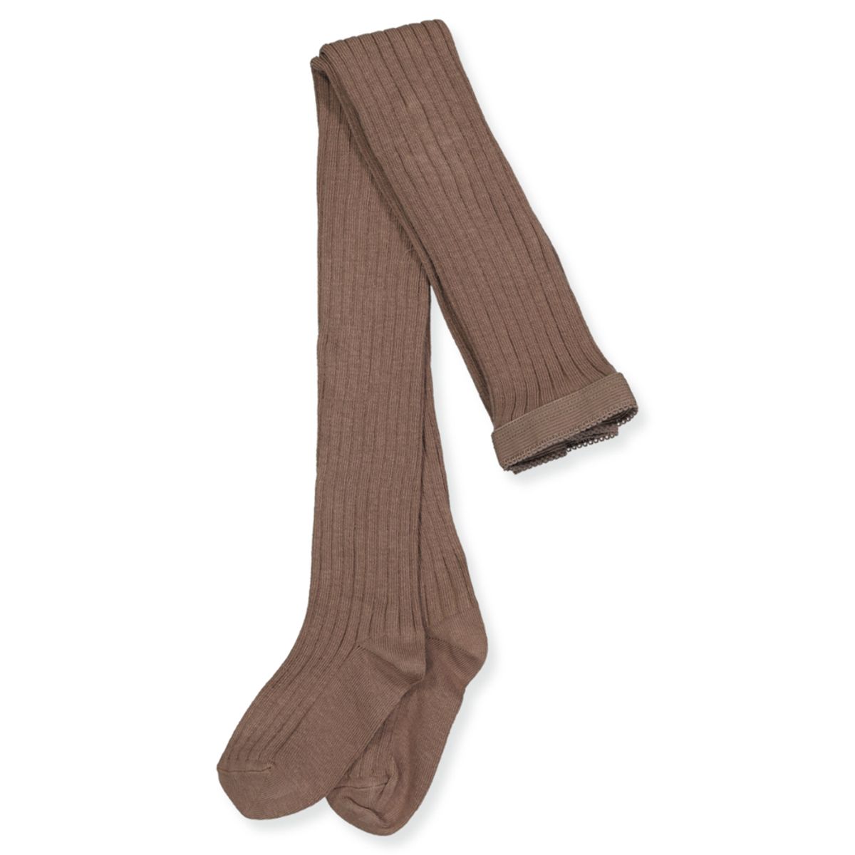 Brown sienna rib strømpebukser (70 cm)