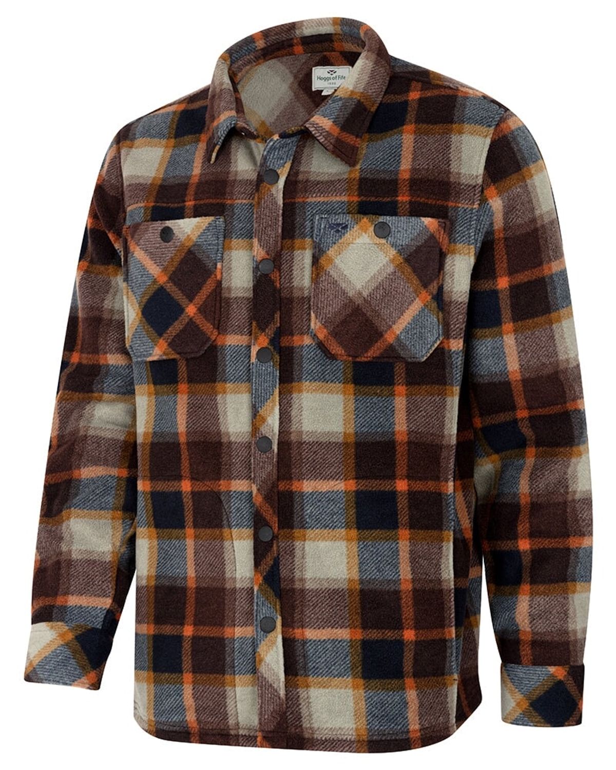 Brucefield Plaid Shacket overshirt, brun/blå tern - L