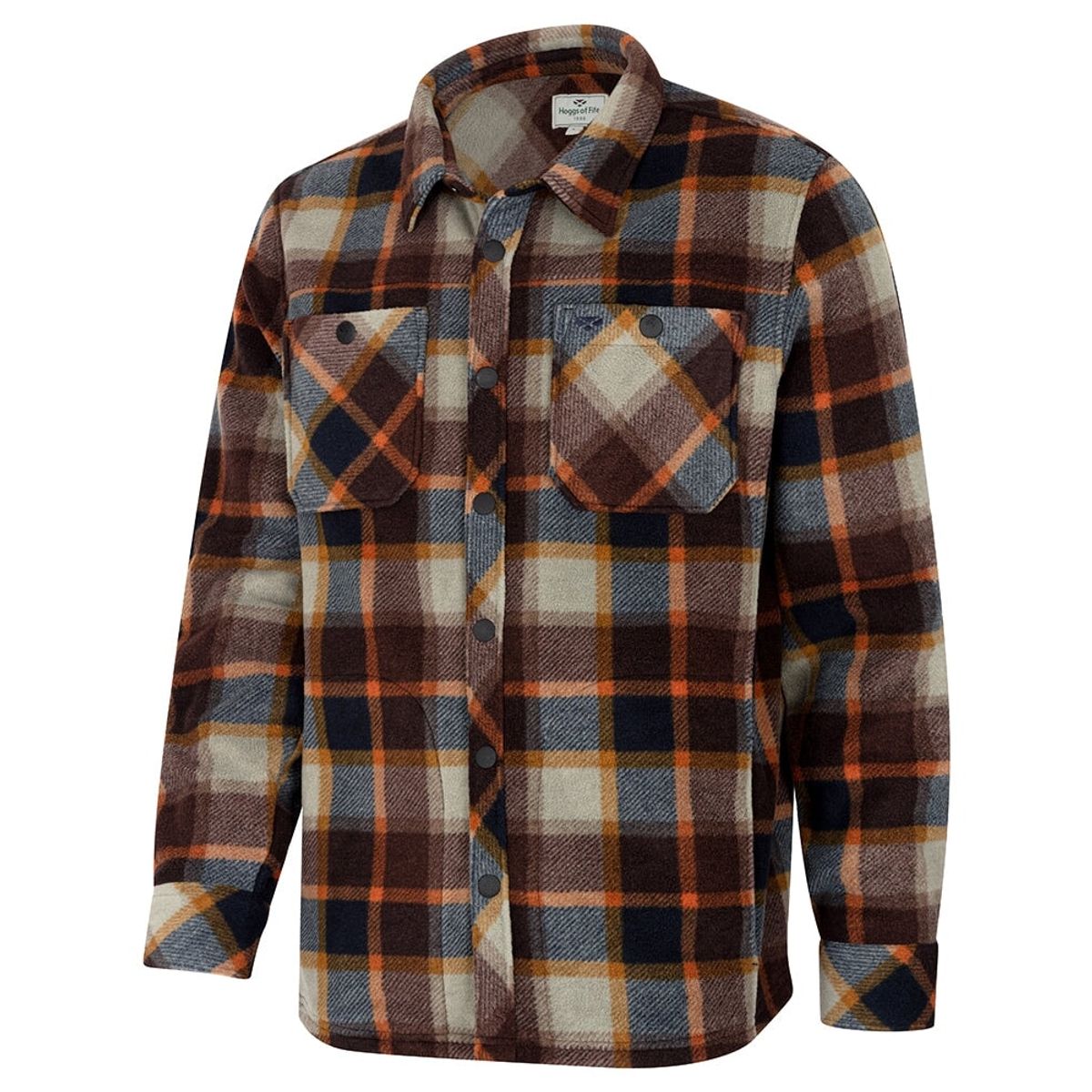 Brucefield Plaid Shacket overshirt, brun/blå tern - S