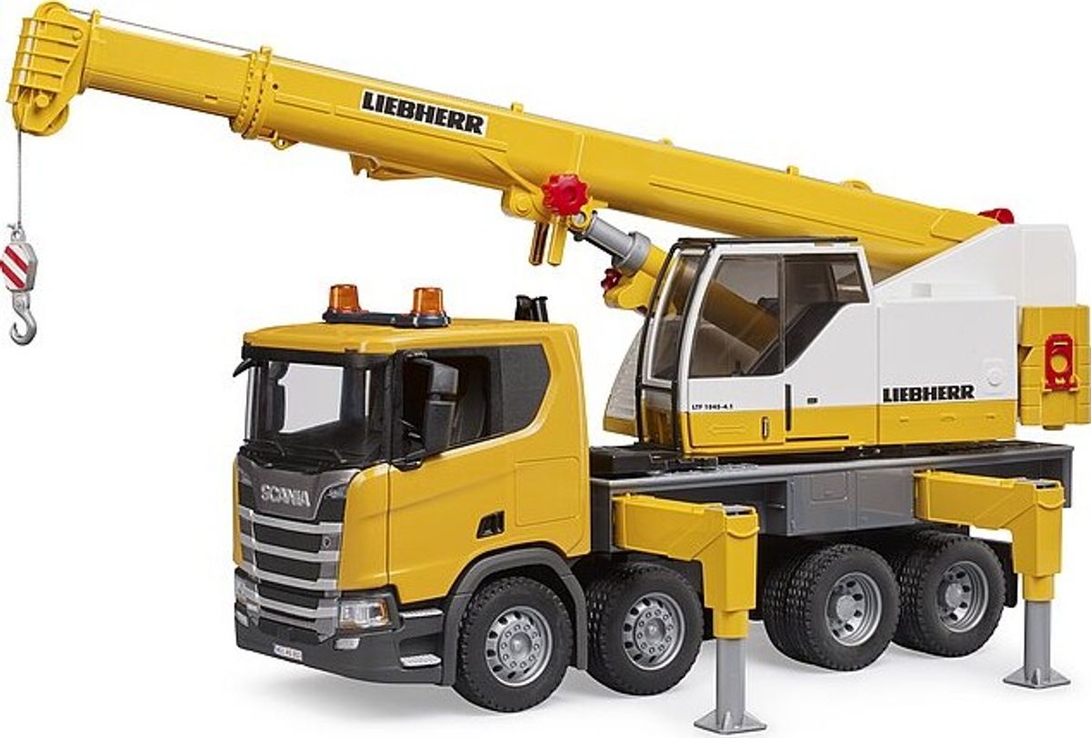 Bruder - Kranbil Scania Super 560r Liebherr Med Lys Og Lyd