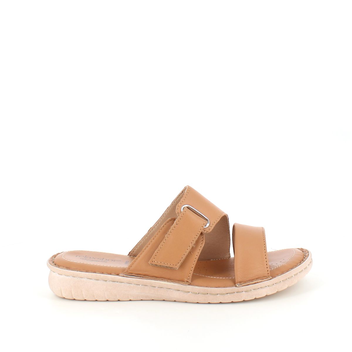 Brun skind slip in med justerbar rem fra Relaxshoe - 38